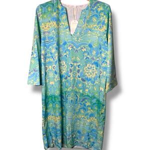 Made With Love Dress NWT Women's Size Medium 3/4 Sleeve Paisley V-Neck Leisure